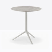 Piètement Elliot et plateau rond acier Blanc cassé BI200