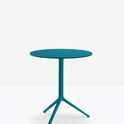 Piètement Elliot et plateau rond acier Bleu pétrole BL500