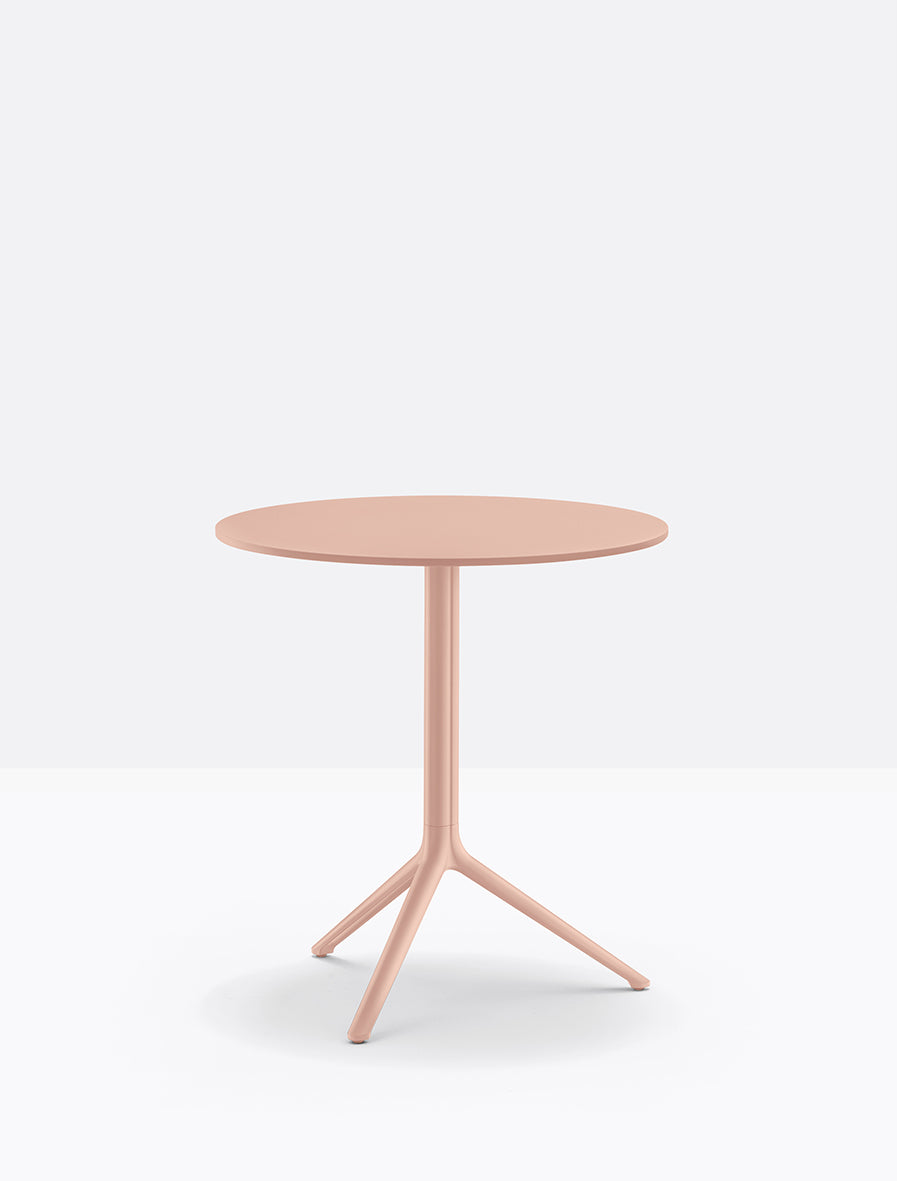 Piètement Elliot et plateau rond acier Rose RA100