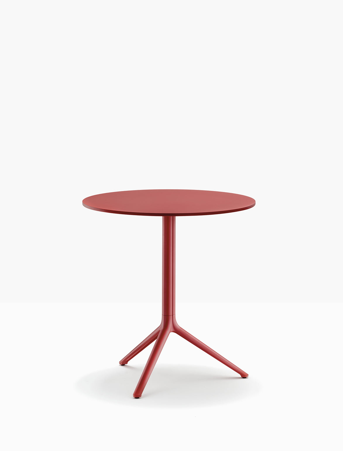 Piètement Elliot et plateau rond acier Rouge foncé RO200