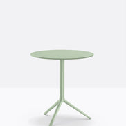 Piètement Elliot et plateau rond acier Vert sauge VE100