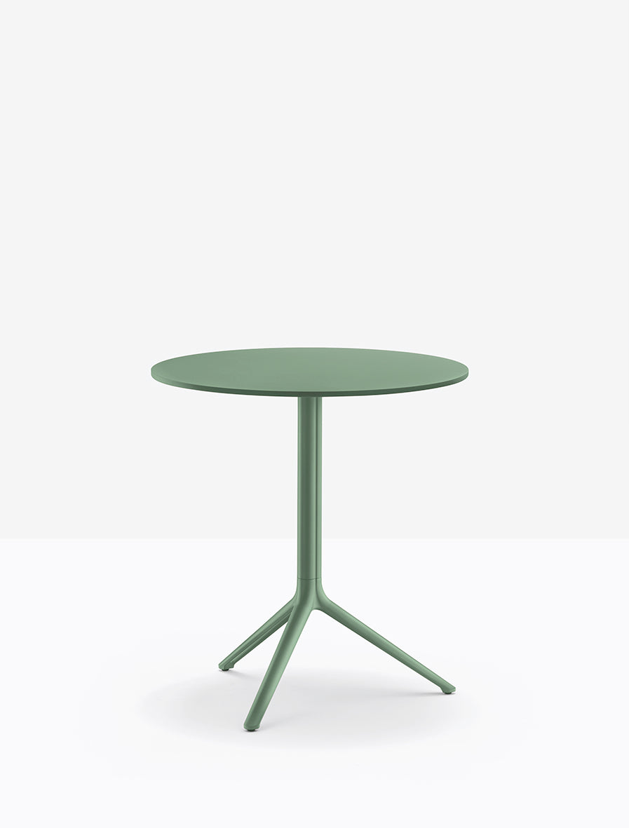 Piètement Elliot et plateau rond acier Vert d'eau VE600