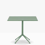 Piètement Elliot grand modèle et plateau carré acier 80×80 Vert d'eau VE600