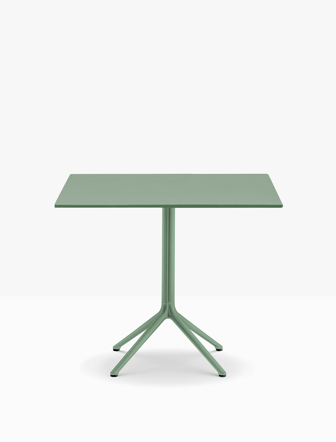 Piètement Elliot grand modèle et plateau carré acier 80×80 Vert d'eau VE600