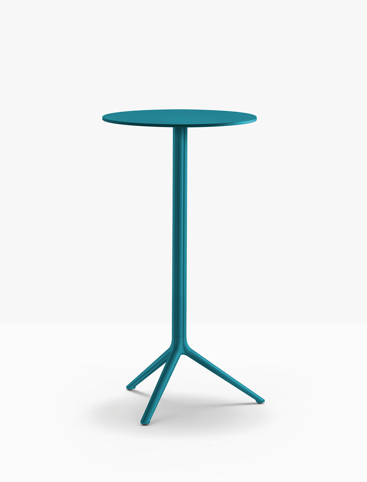 Piètement de bar Elliot et plateau rond acier Bleu pétrole BL500