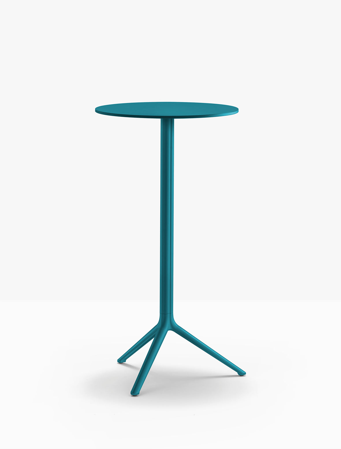 Piètement de bar Elliot et plateau rond acier Bleu pétrole BL500