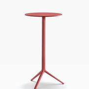 Piètement de bar Elliot et plateau rond acier Rouge foncé RO200