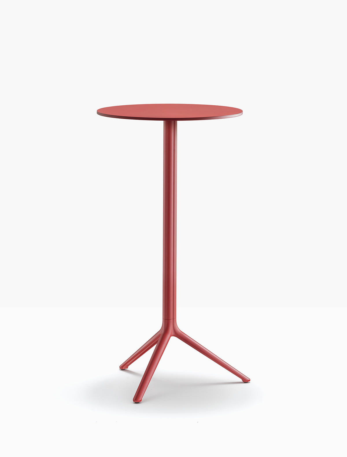 Piètement de bar Elliot et plateau rond acier Rouge foncé RO200