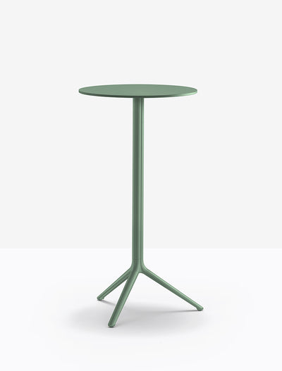 Piètement de bar Elliot et plateau rond acier Vert d'eau VE600