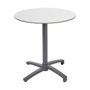 Table Kos Ezpeleta ronde, structure anthracite, plateau blanc