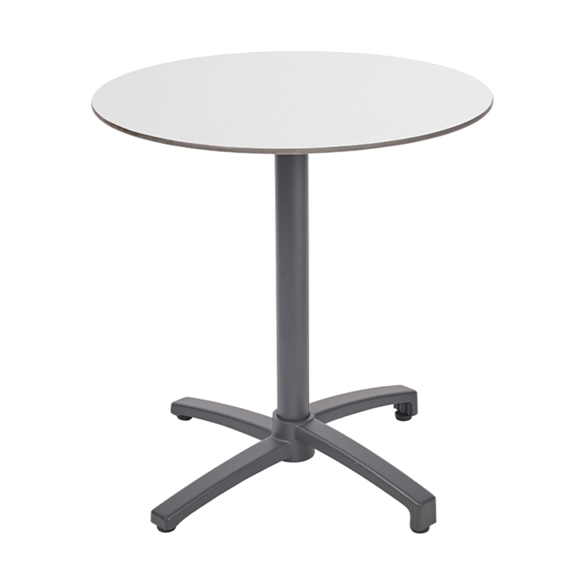 Table Kos Ezpeleta ronde, structure anthracite, plateau blanc
