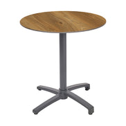 Table Kos Ezpeleta ronde, structure anthracite, plateau chêne foncé