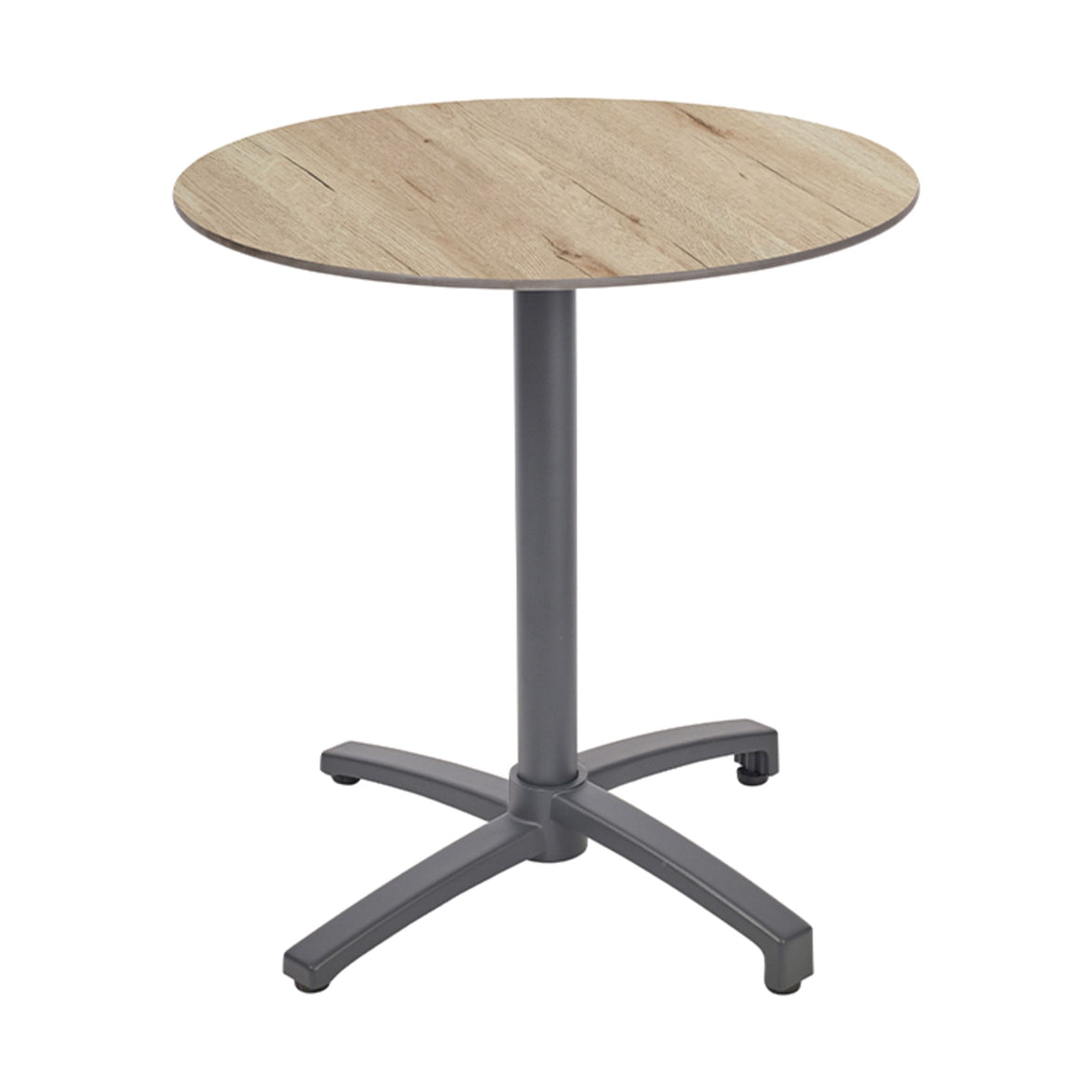 Table Kos Ezpeleta ronde, structure anthracite, plateau chêne