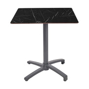 Table Kos Ezpeleta, structure anthracite, plateau marbre noir