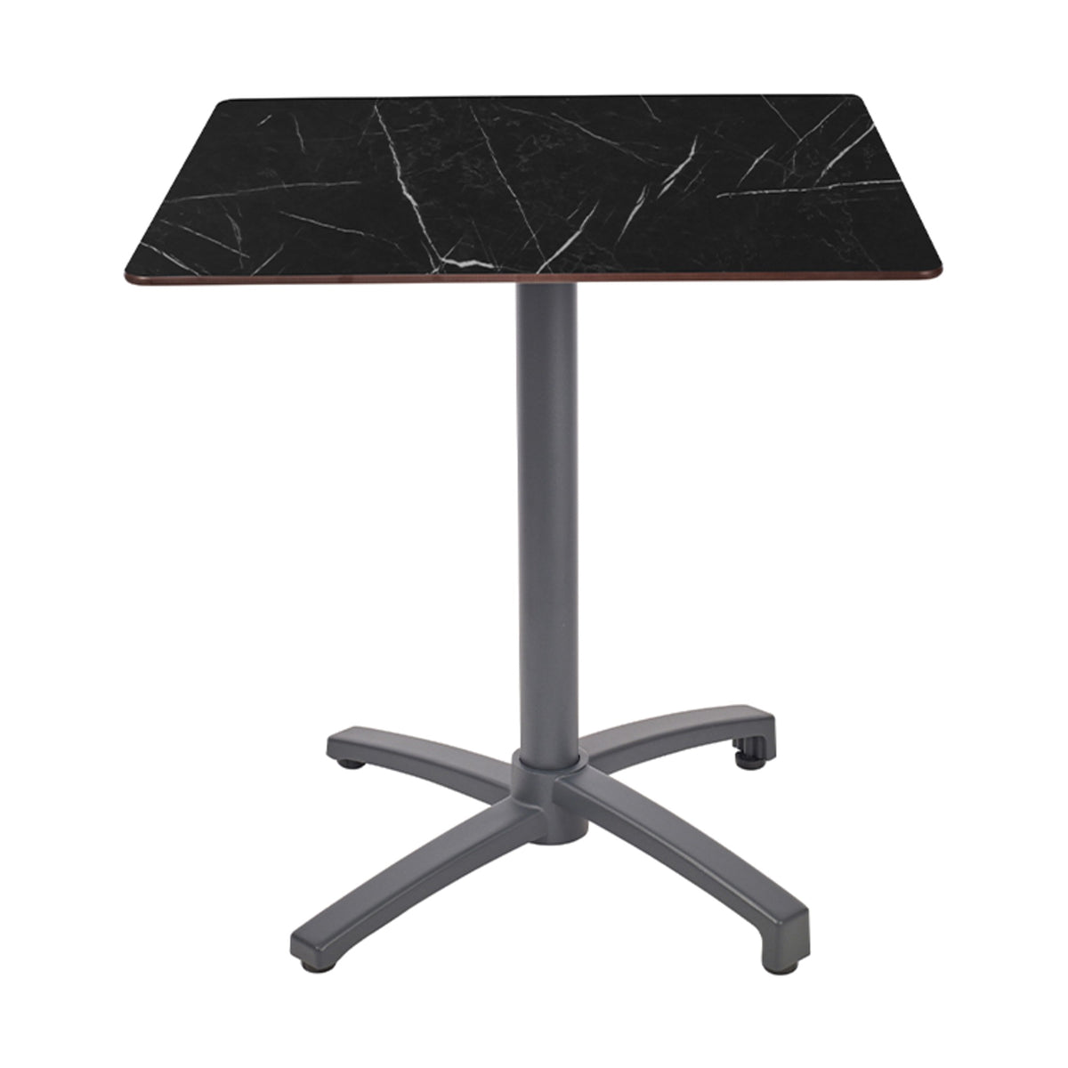 Table Kos Ezpeleta, structure anthracite, plateau marbre noir