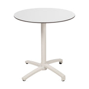 Table Kos Ezpeleta ronde, structure blanc, plateau blanc