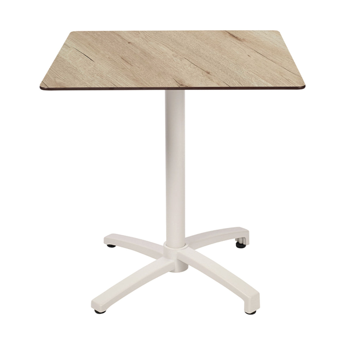 Table Kos Ezpeleta, structure blanc, plateau chêne