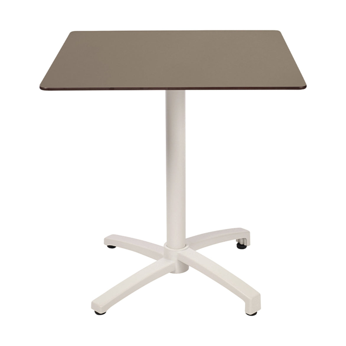 Table Kos Ezpeleta, structure blanc, plateau taupe