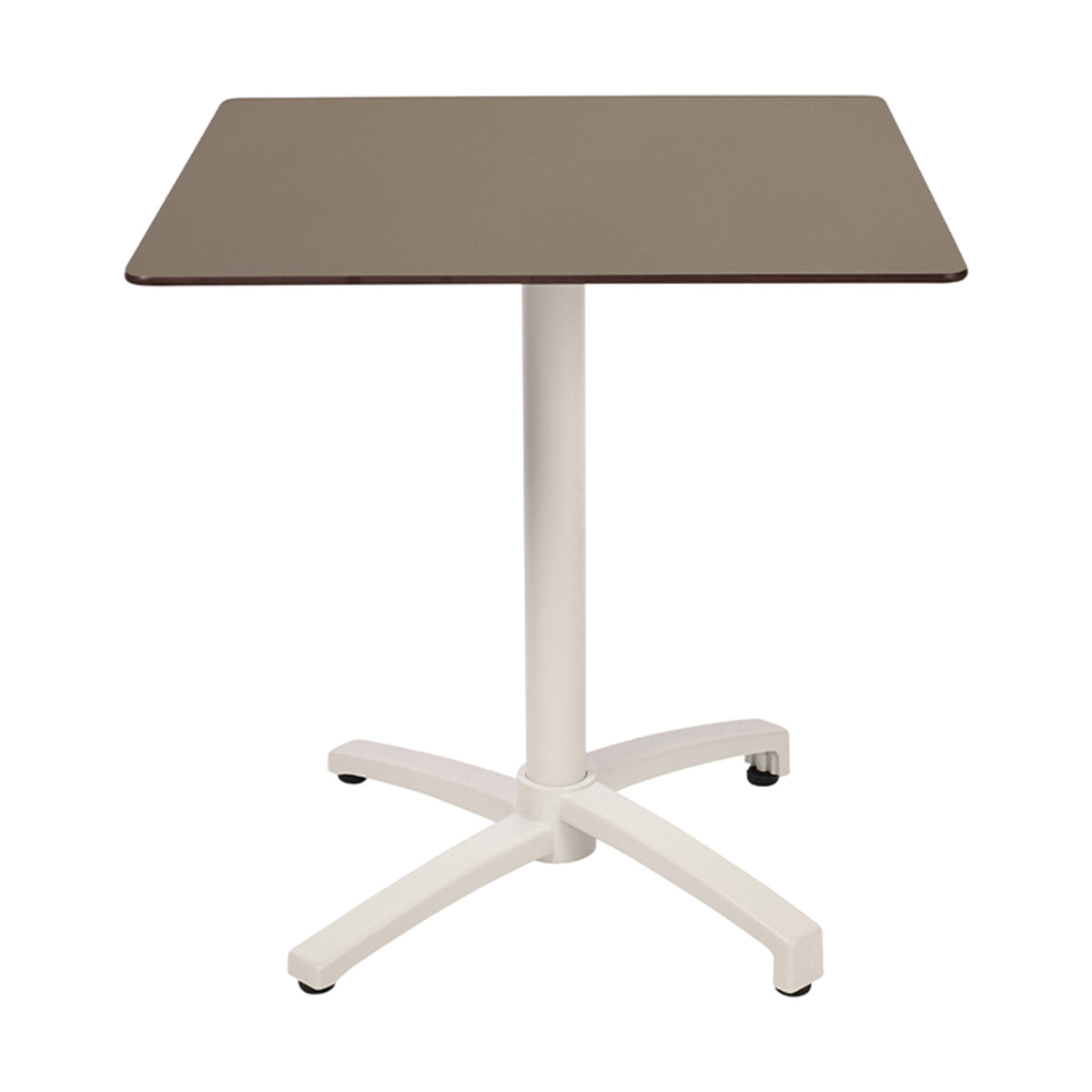 Table Kos Ezpeleta, structure blanc, plateau taupe