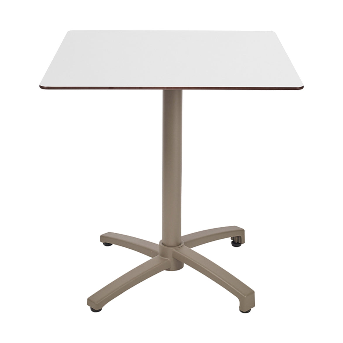 Table Kos Ezpeleta, structure taupe, plateau blanc