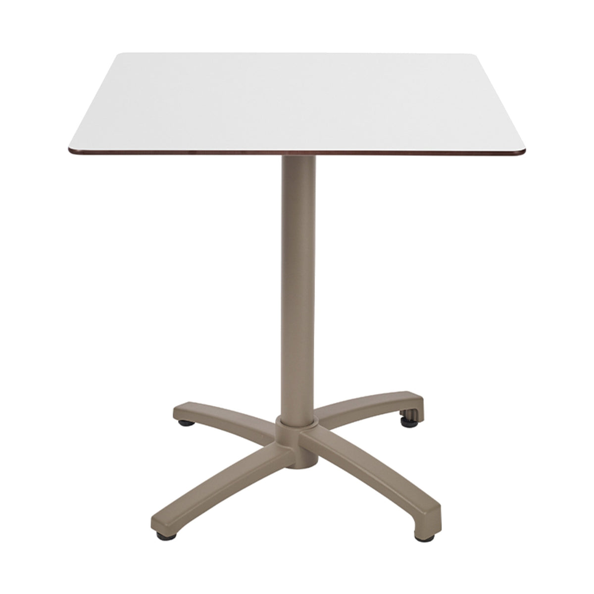 Table Kos Ezpeleta, structure taupe, plateau blanc