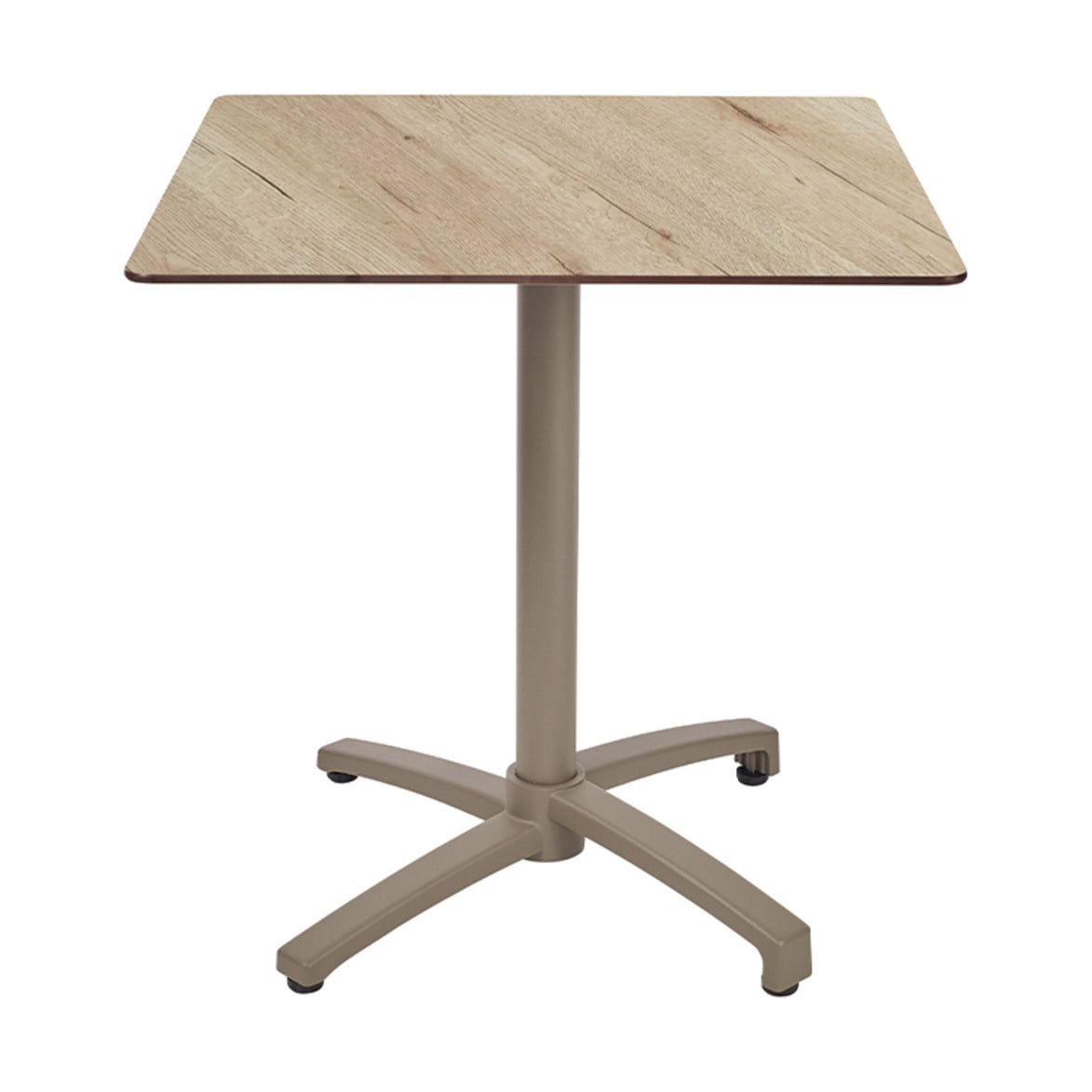 Table Kos Ezpeleta, structure taupe, plateau chêne