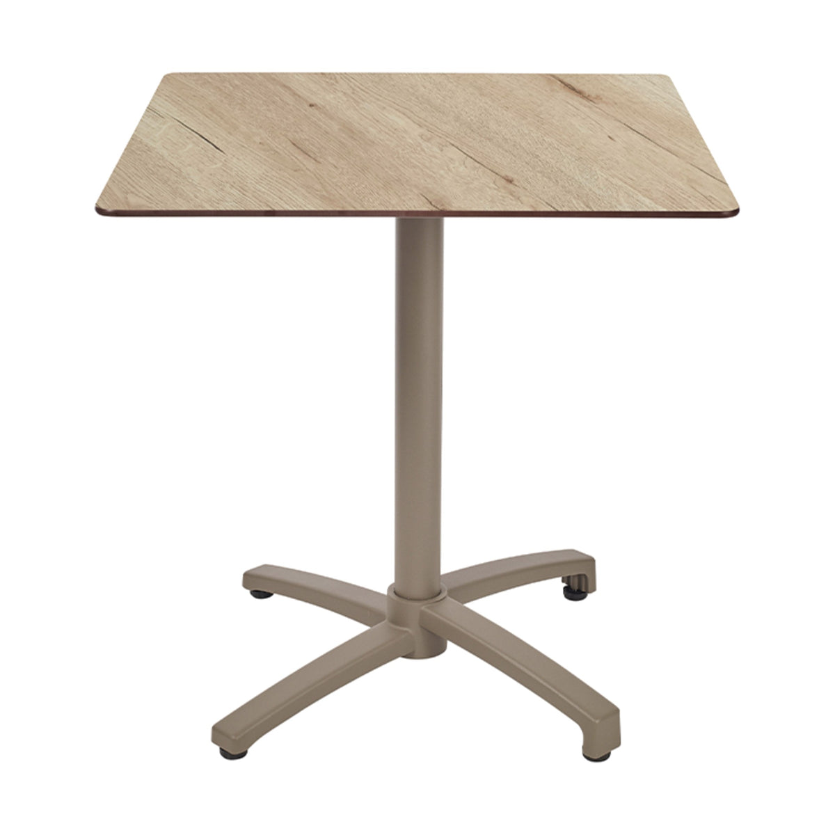 Table Kos Ezpeleta, structure taupe, plateau chêne