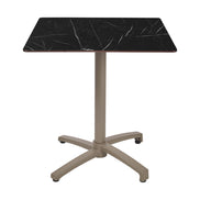 Table Kos Ezpeleta, structure taupe, plateau marbre noir