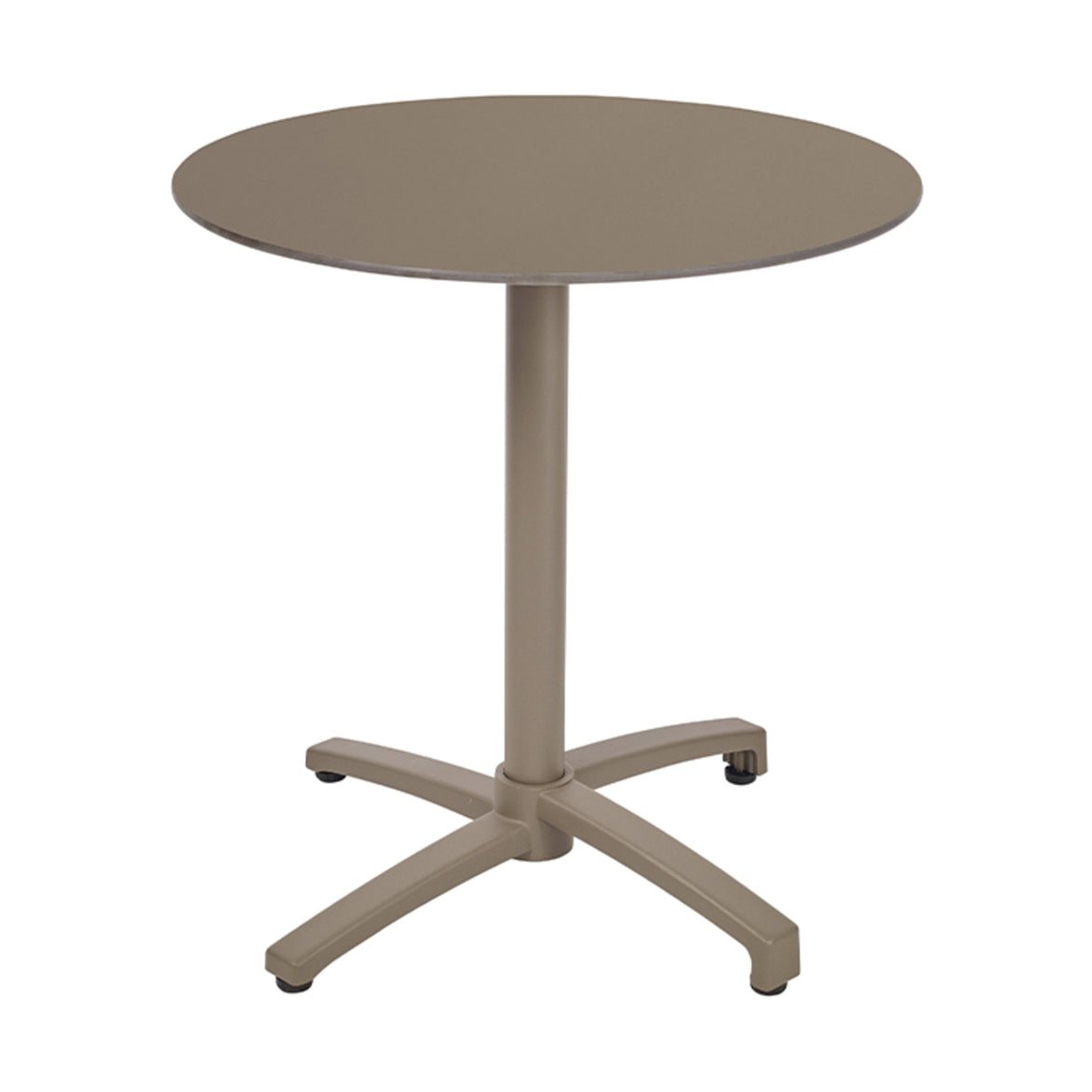 Table Kos Ezpeleta ronde, structure taupe, plateau taupe