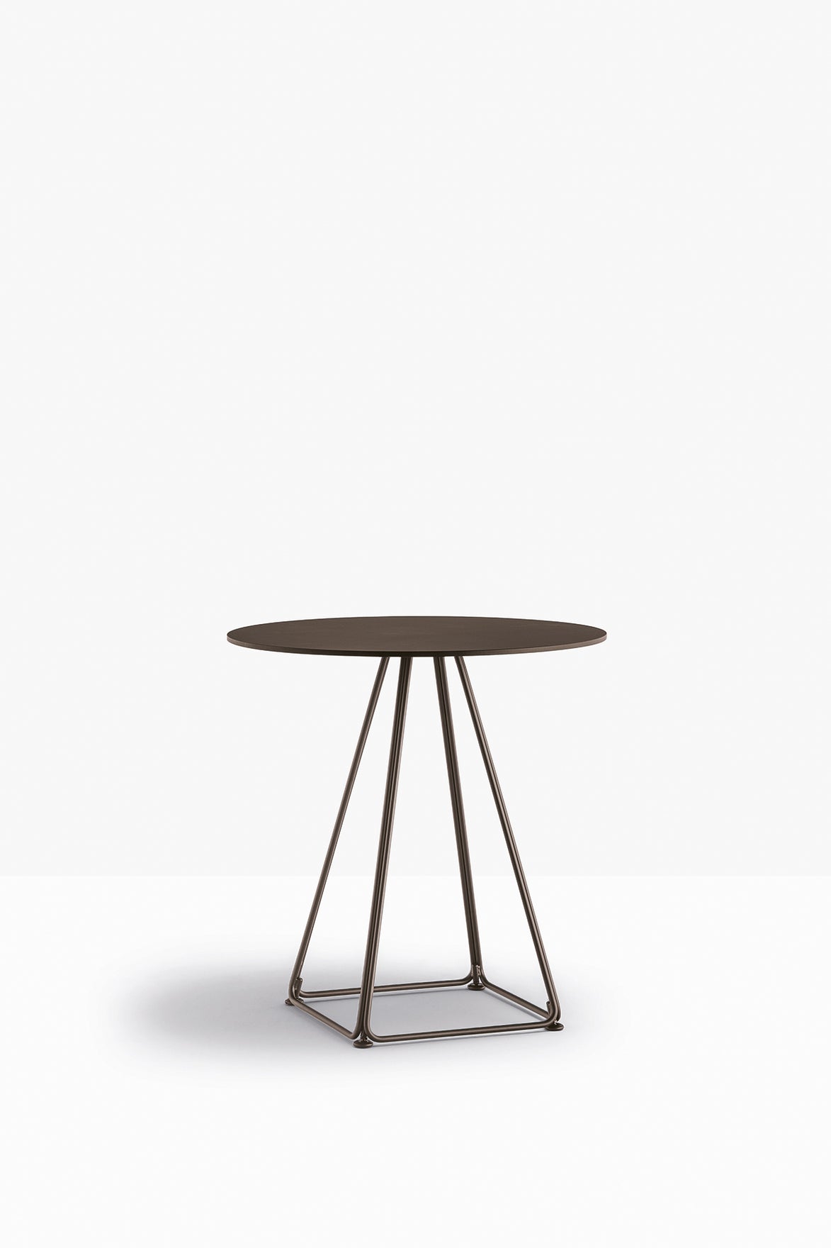 Piètement Lunar et plateau rond acier Marron MG