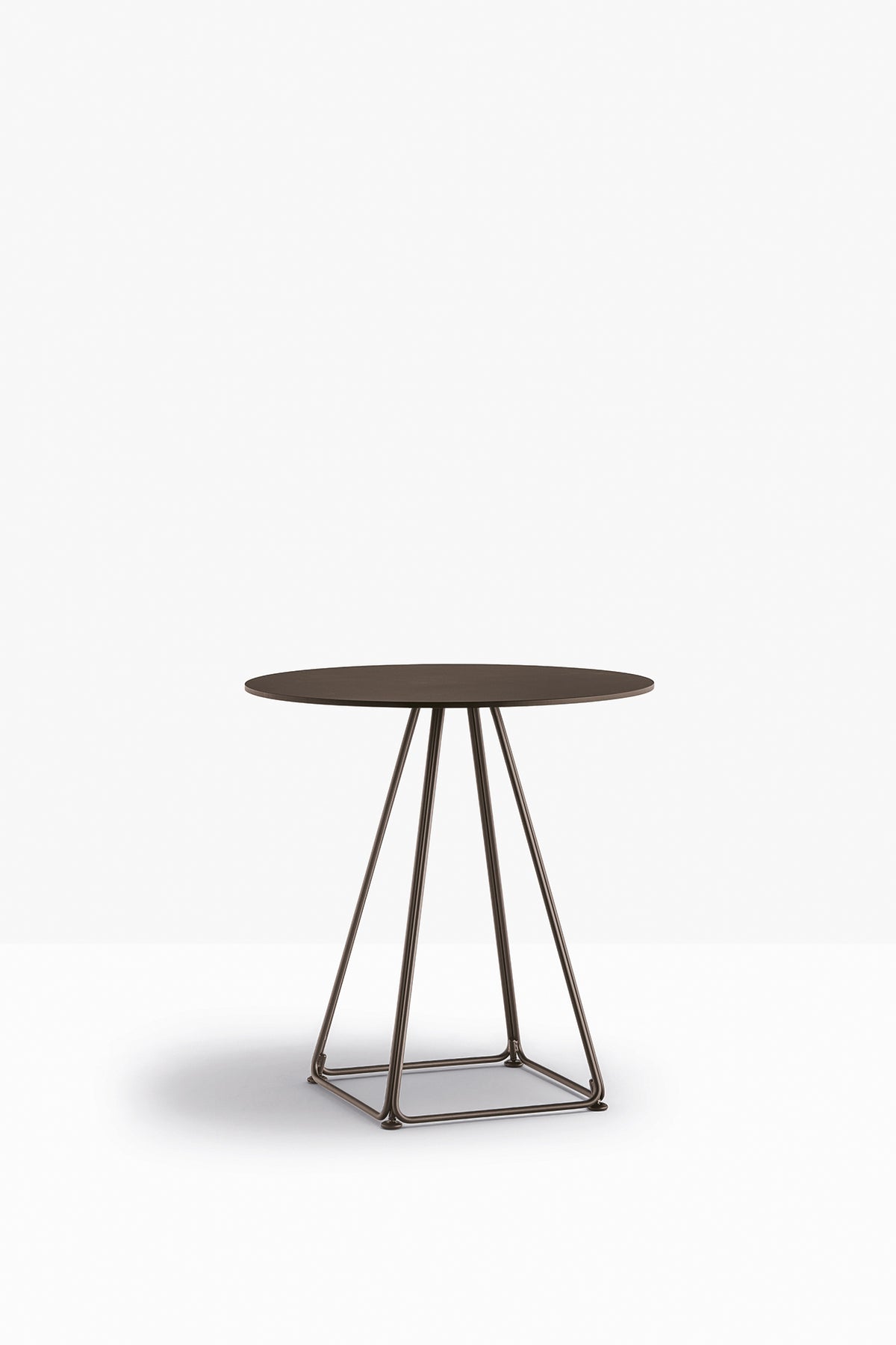 Piètement Lunar et plateau rond acier Marron MG