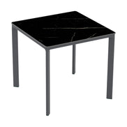 Table Meet Ezpeleta, structure anthracite, plateau marbre noir