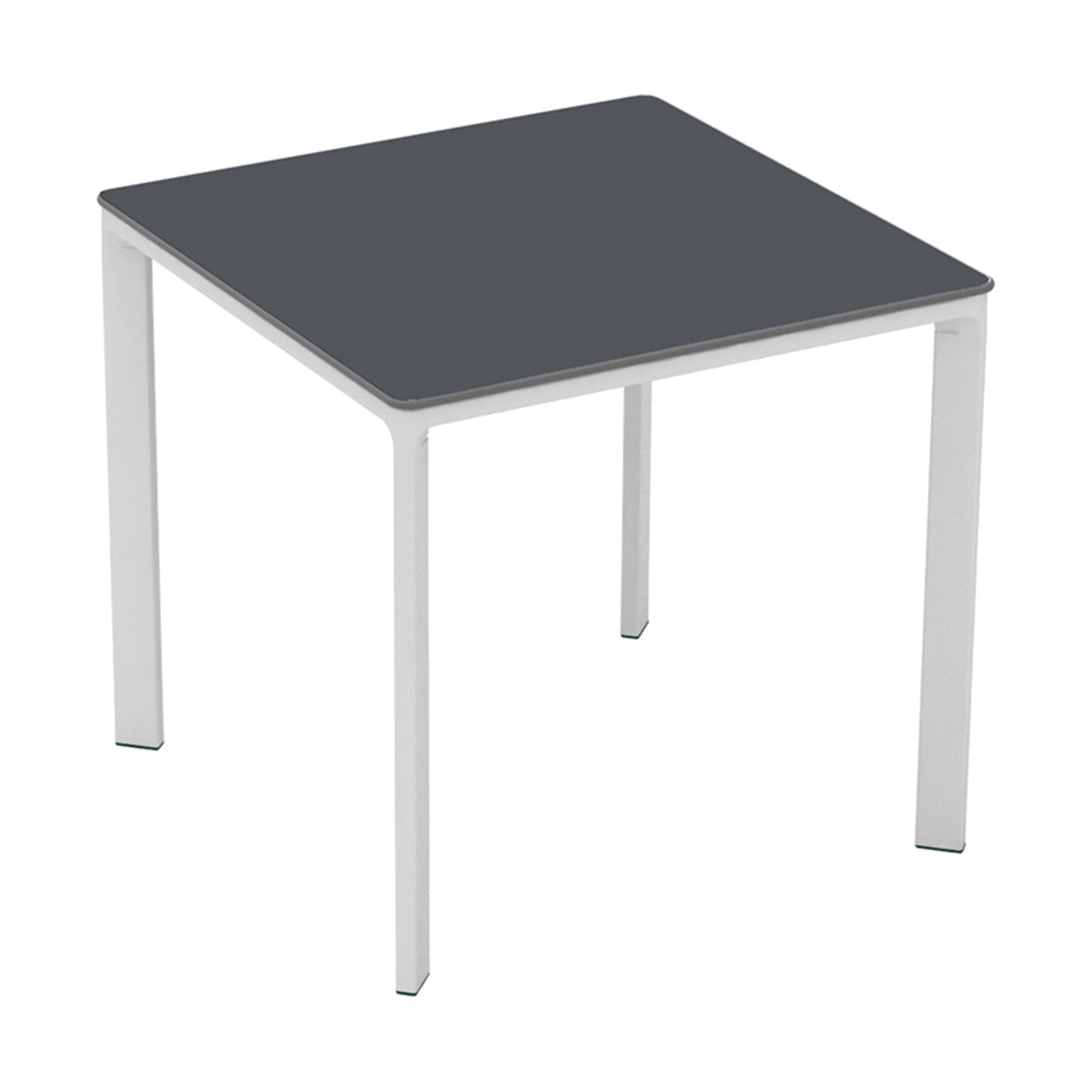 Table Meet Ezpeleta, structure blanc, plateau anthracite