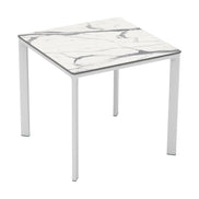 Table Meet Ezpeleta, structure blanc, plateau marbre blanc