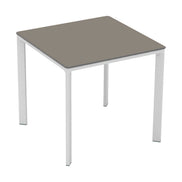 Table Meet Ezpeleta, structure blanc, plateau taupe