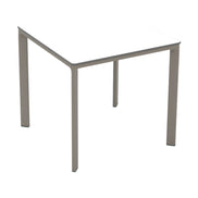 Table Meet Ezpeleta, structure taupe, plateau blanc