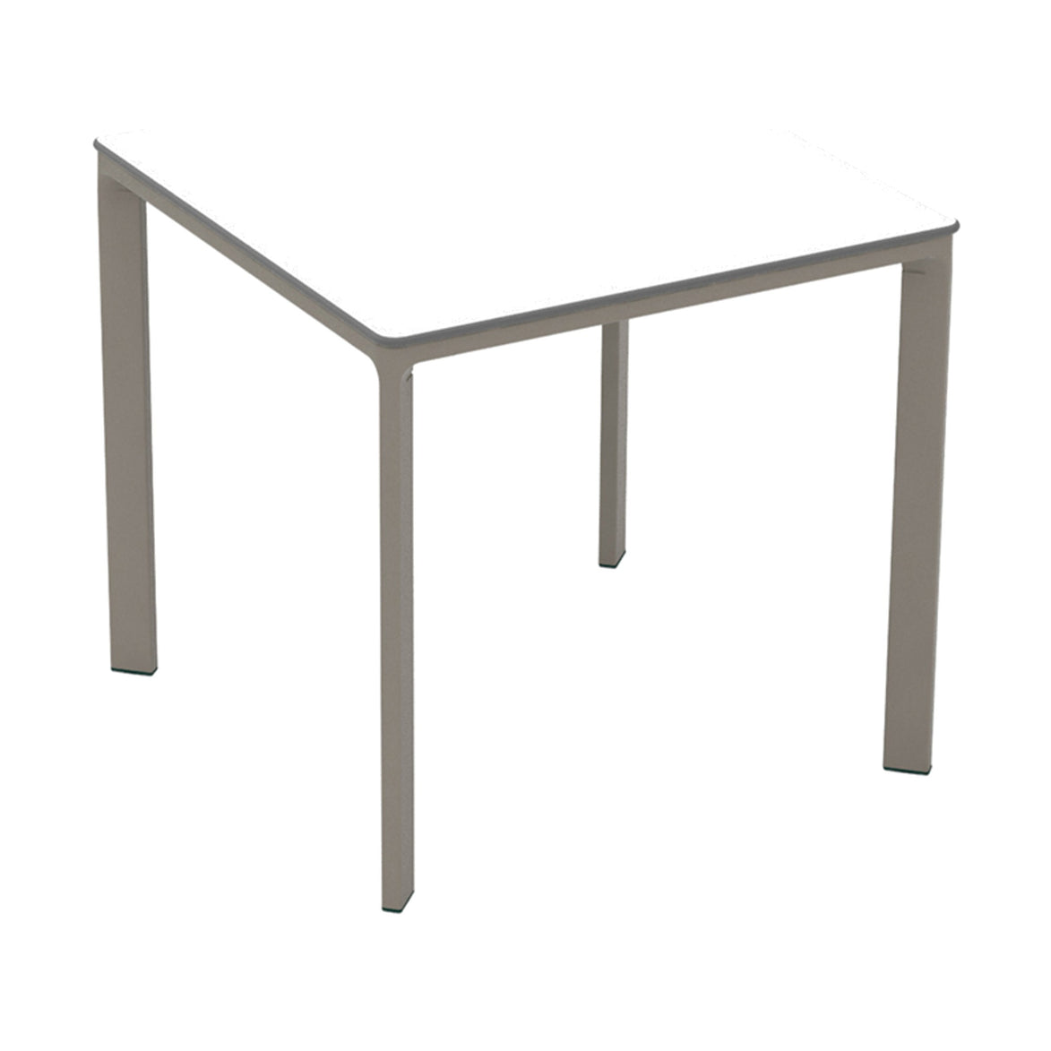Table Meet Ezpeleta, structure taupe, plateau blanc