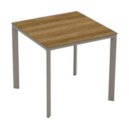Table Meet Ezpeleta, structure taupe, plateau chêne foncé