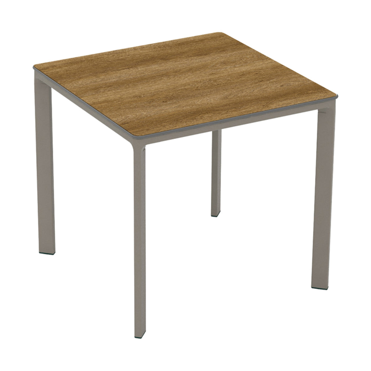 Table Meet Ezpeleta, structure taupe, plateau chêne foncé