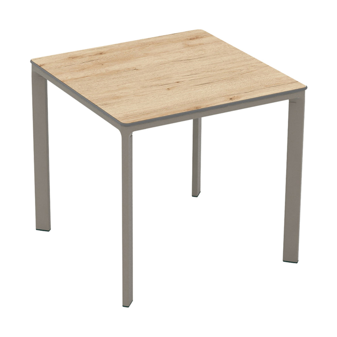 Table Meet Ezpeleta, structure taupe, plateau chêne