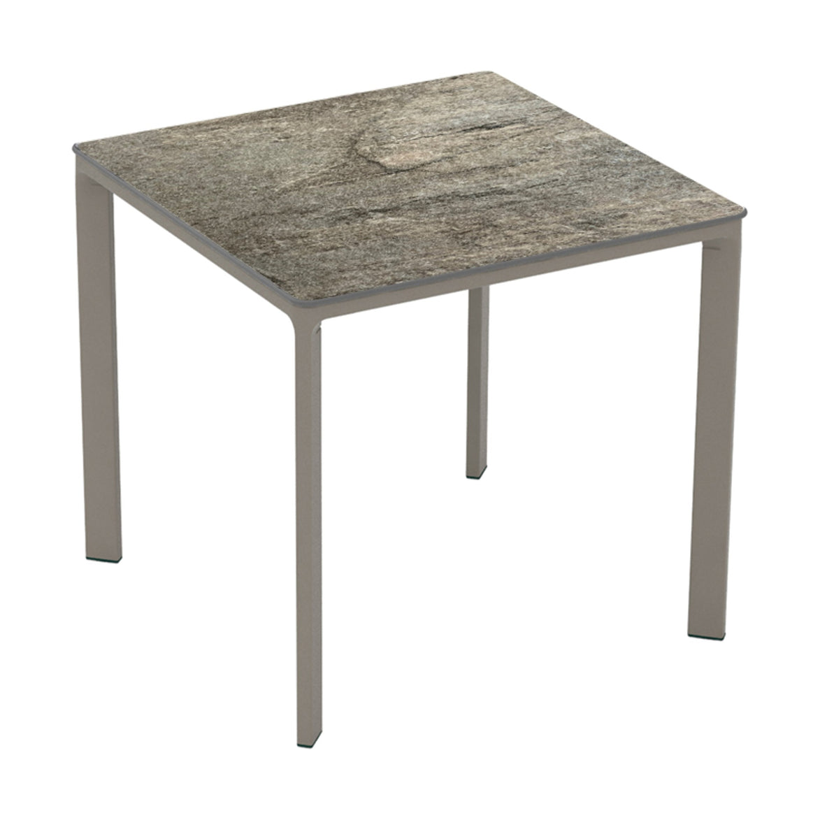 Table Meet Ezpeleta, structure taupe, plateau stone