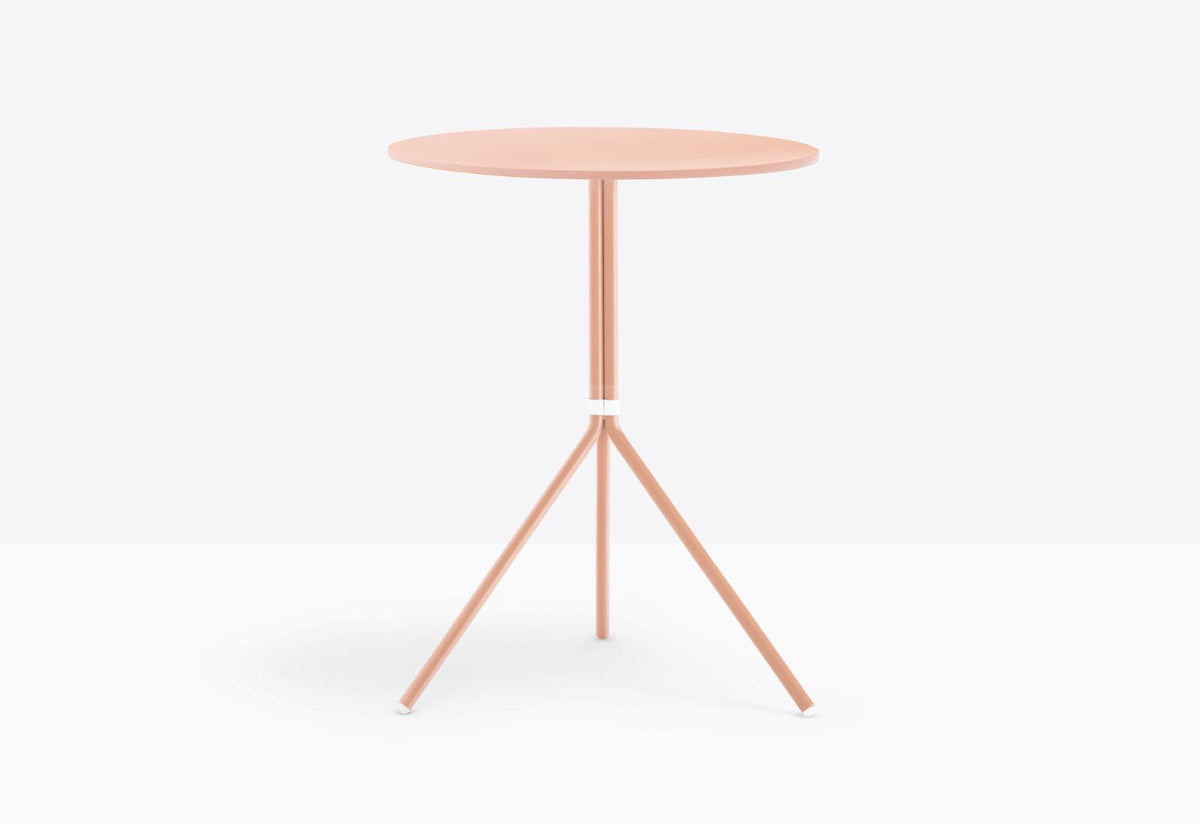 Piètement Nolita 3 pieds et plateau rond acier Rose RA100