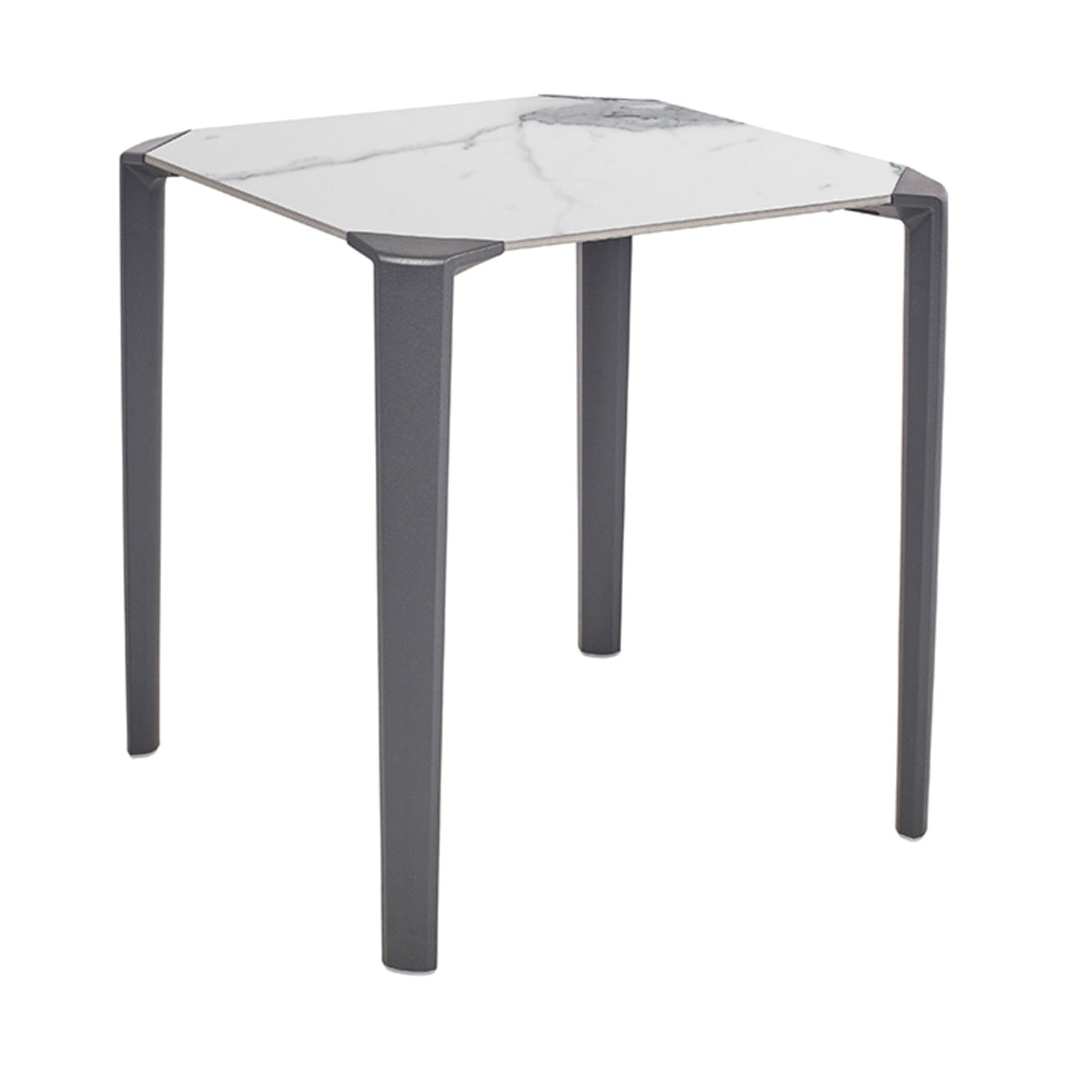 Table One Ezpeleta, structure anthracite, plateau marbre blanc