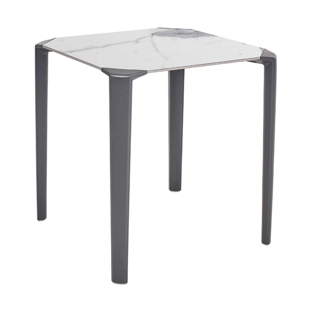 Table One Ezpeleta, structure anthracite, plateau marbre blanc