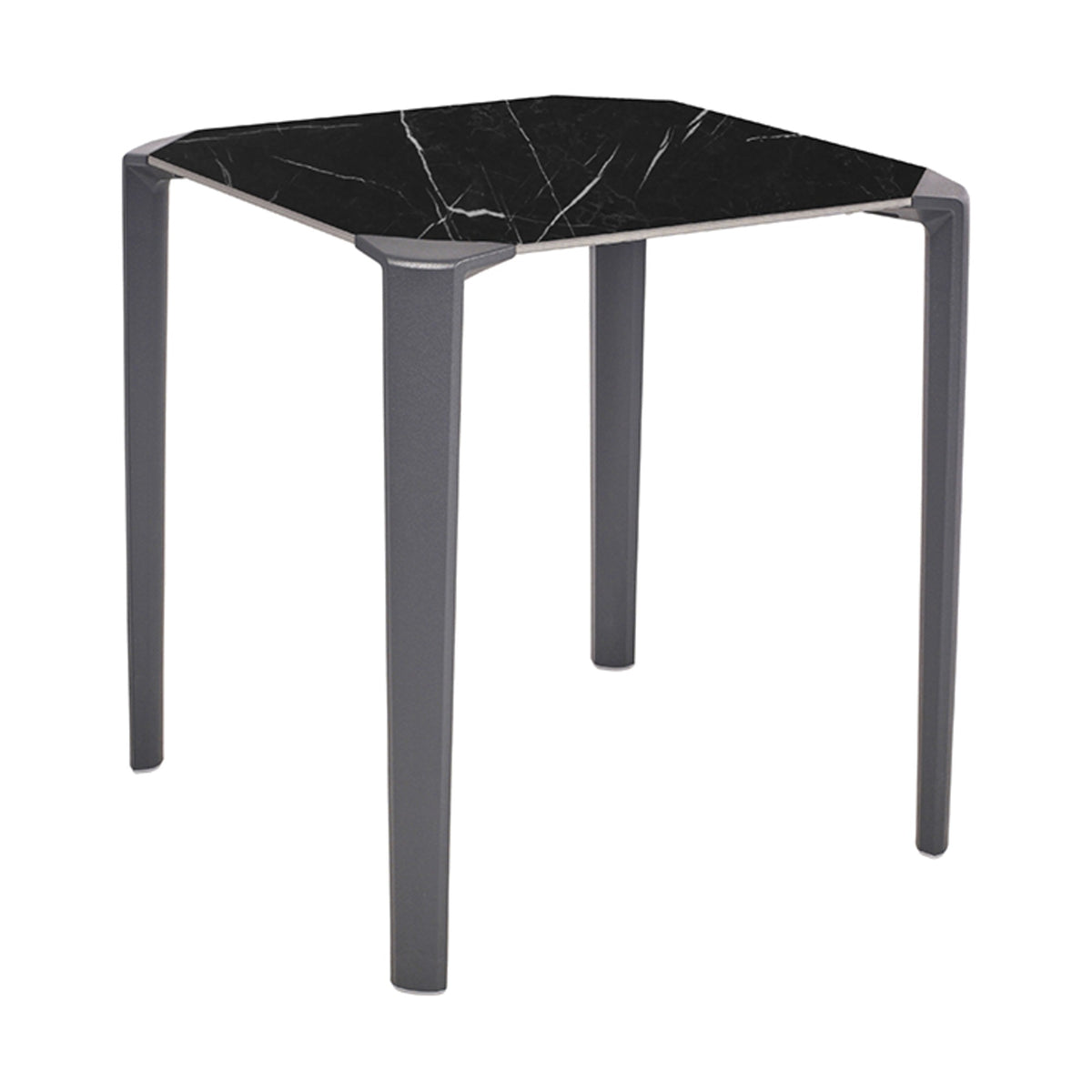 Table One Ezpeleta, structure anthracite, plateau marbre noir