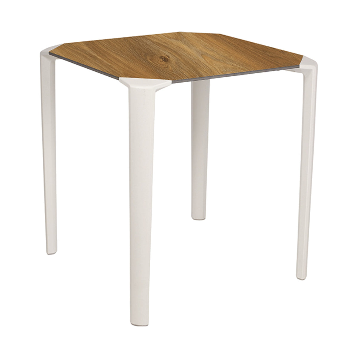 Table One Ezpeleta, structure blanc, plateau chêne foncé