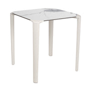 Table One Ezpeleta, structure blanc, plateau marbre blanc