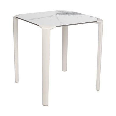 Table One Ezpeleta, structure blanc, plateau marbre blanc