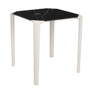 Table One Ezpeleta, structure blanc, plateau marbre noir