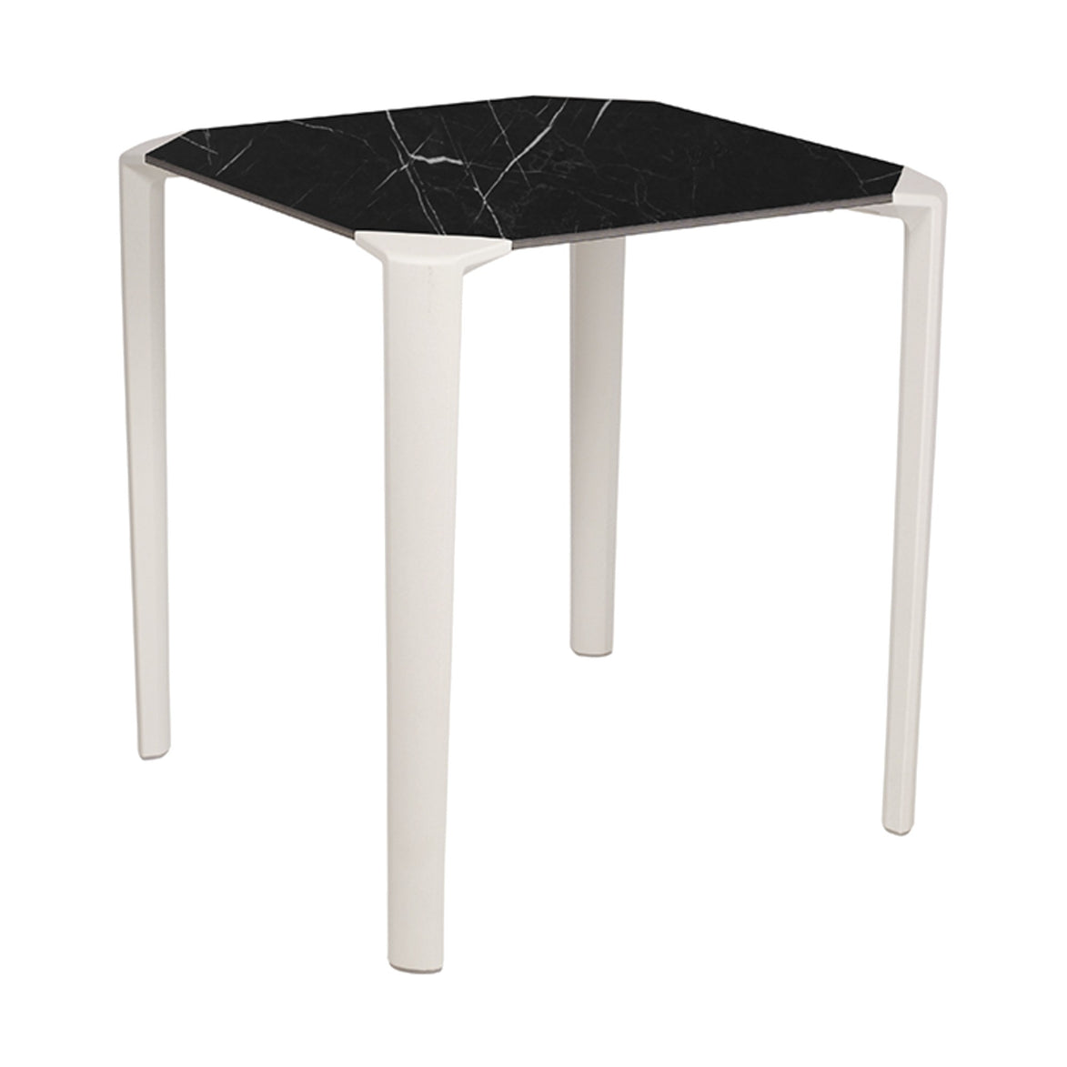 Table One Ezpeleta, structure blanc, plateau marbre noir